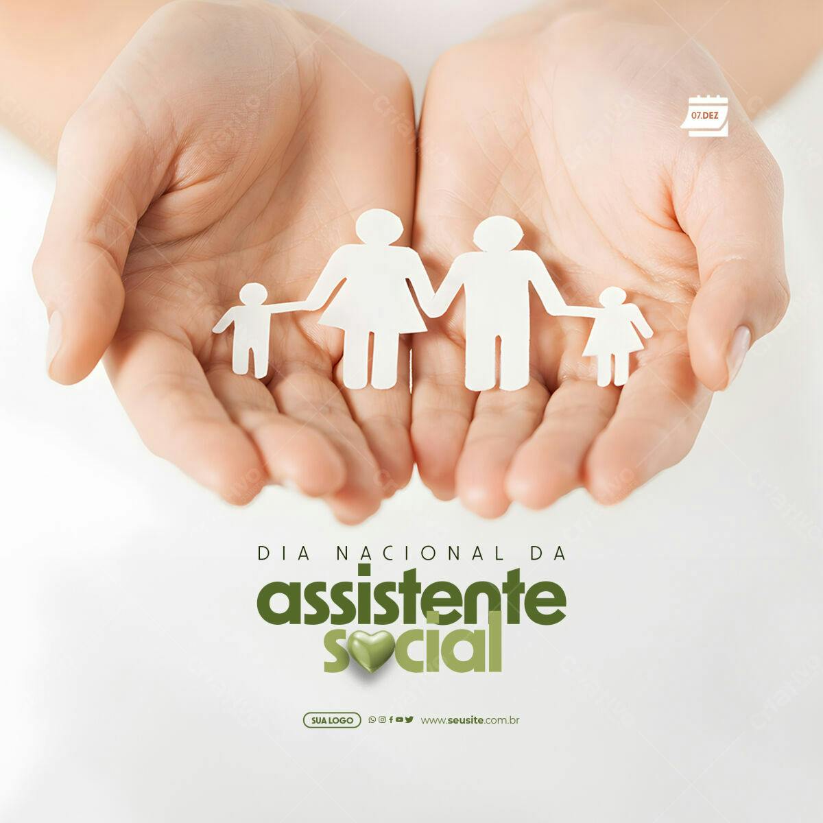 Flyer Dia do Assistente Social PSD Editável