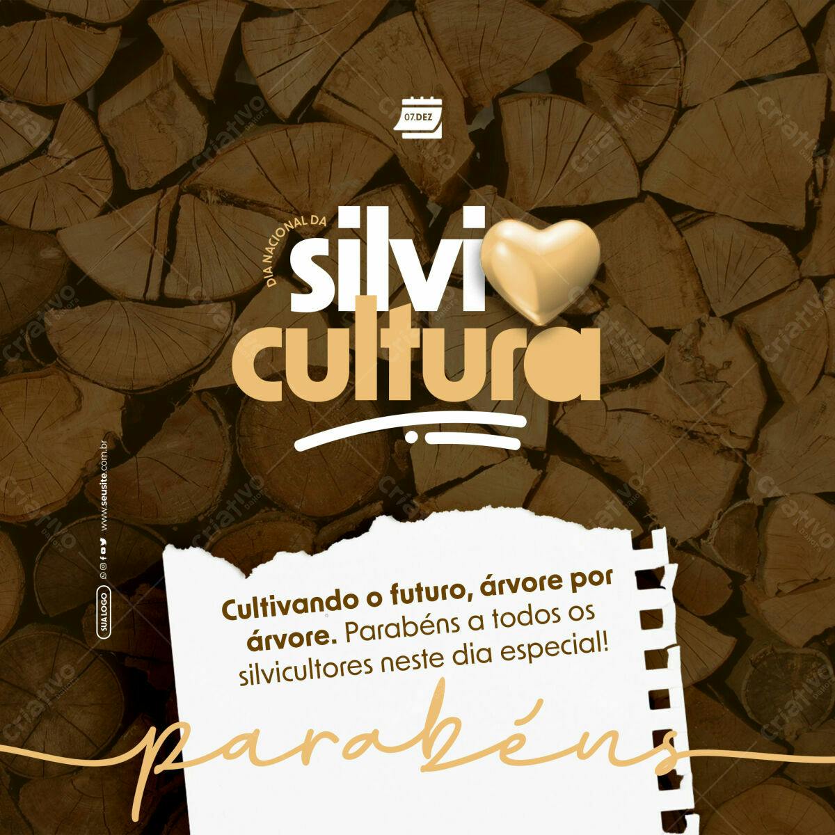 Post para Dia Nacional da Silvicultura PSD Editável