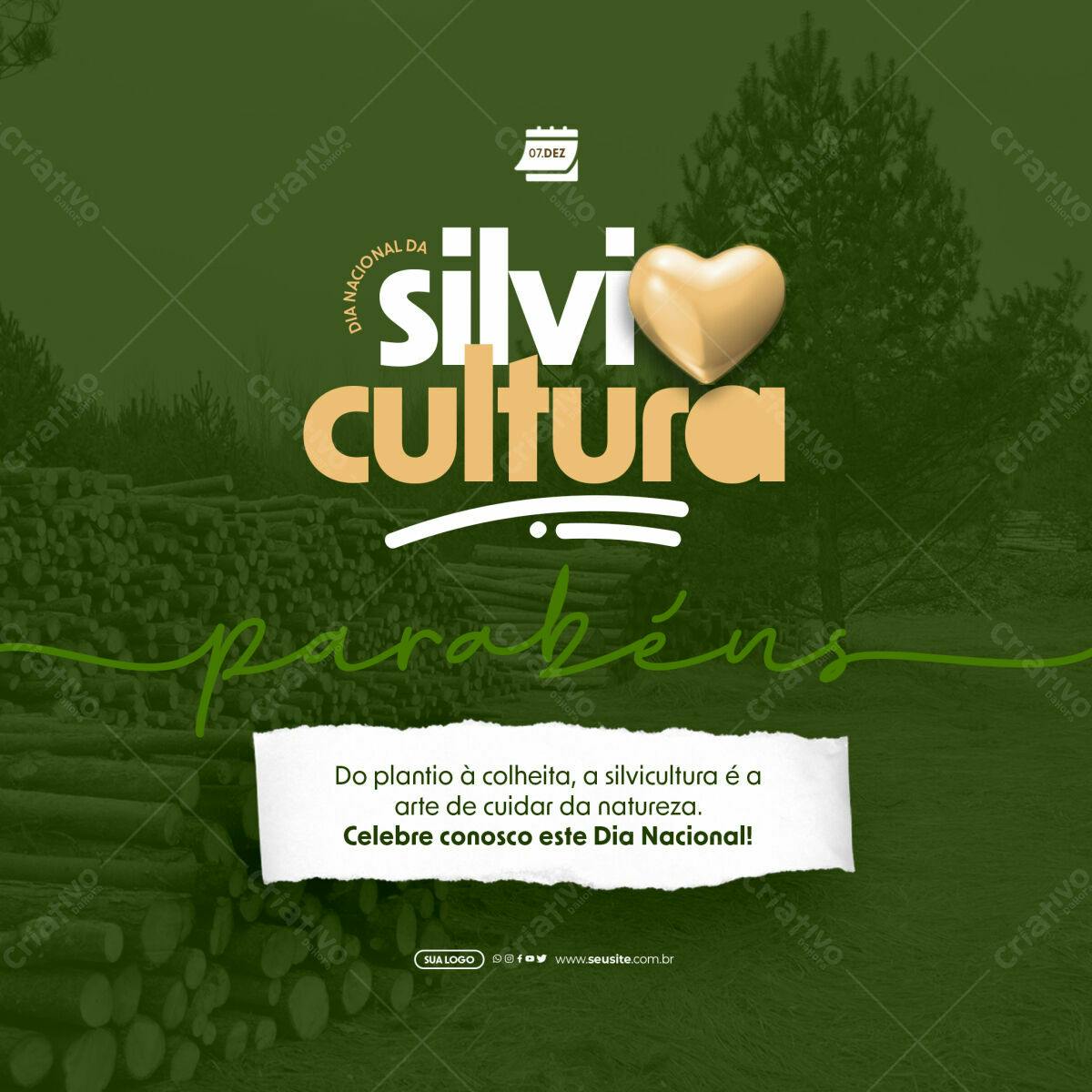 Post para o Dia Nacional da Silvicultura PSD Editável