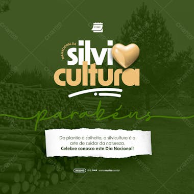 Social media dia nacional da silvicultura a arte de cuidar da natureza