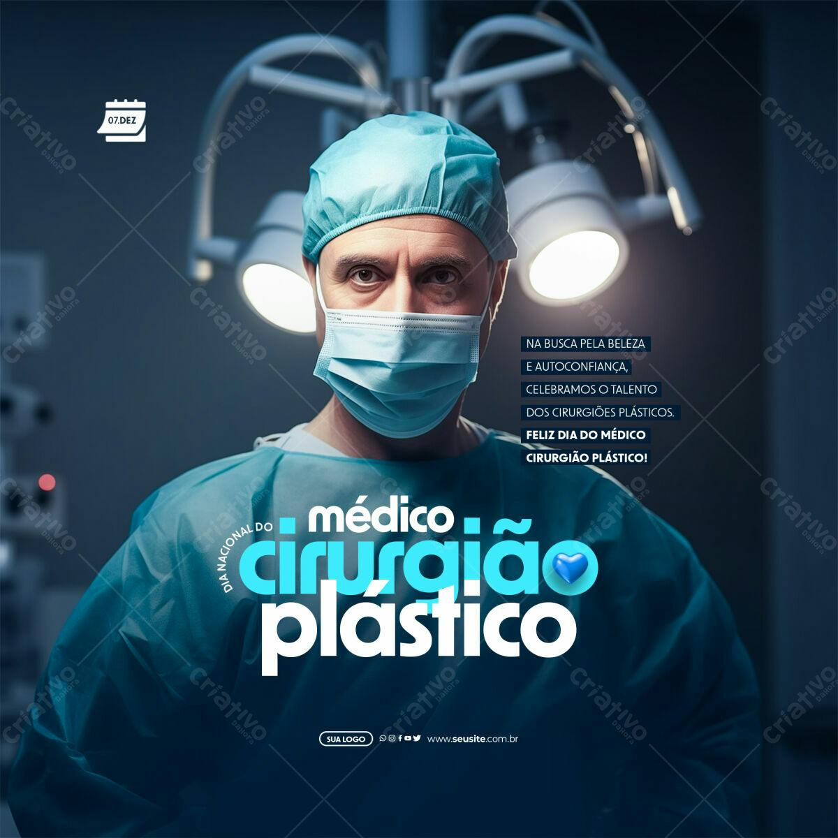 Post para Dia do Médico Cirurgião Plástico PSD Editável