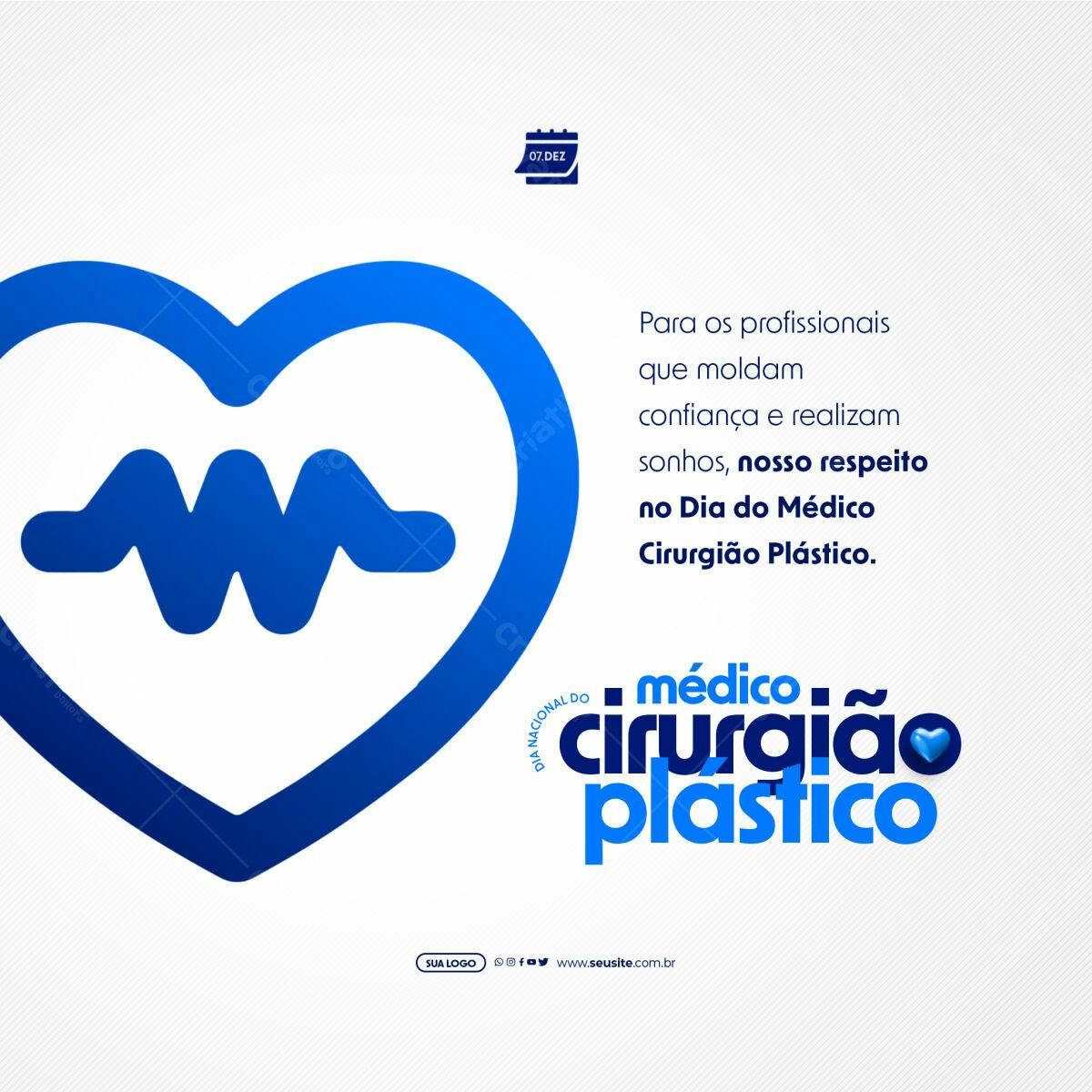 Postagem Dia do Médico Cirurgião Plástico PSD Editável