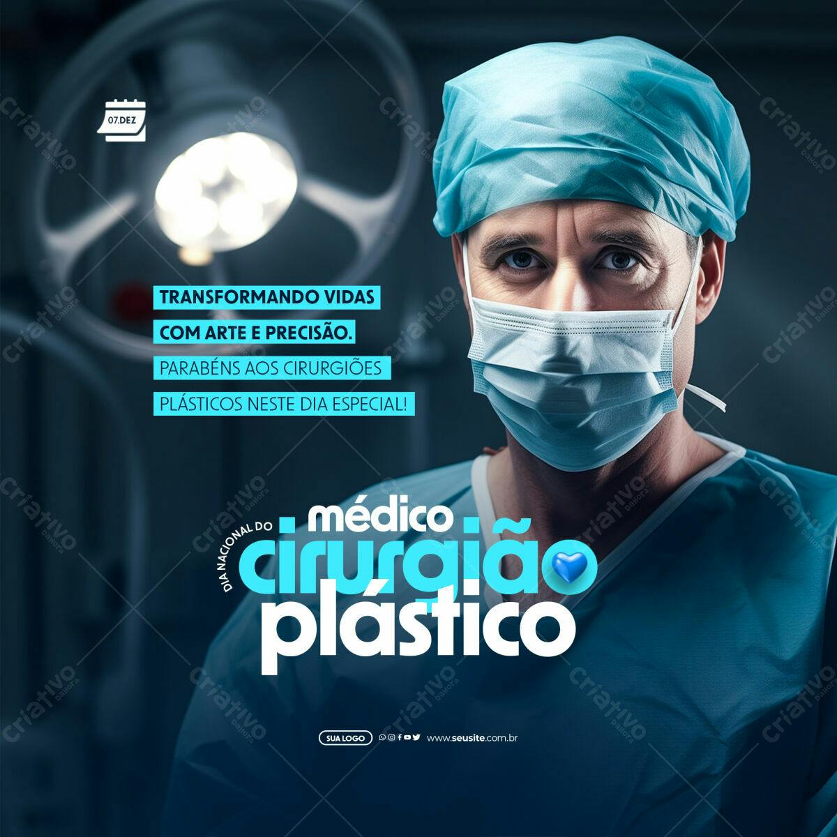 Postagem Dia do Médico Cirurgião Plástico PSD Editável