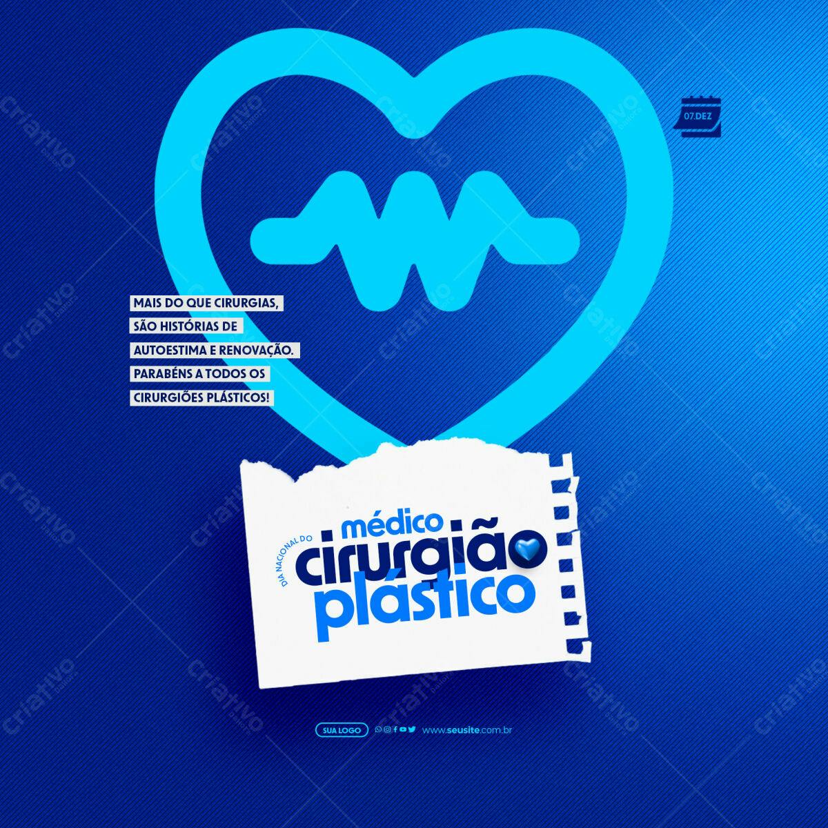 Postagem Dia do Cirurgião Plástico PSD Editável