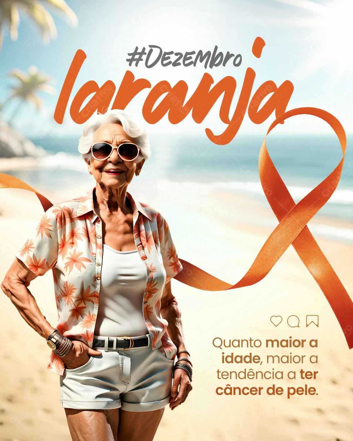 Flyer Dezembro Laranja PSD Editável