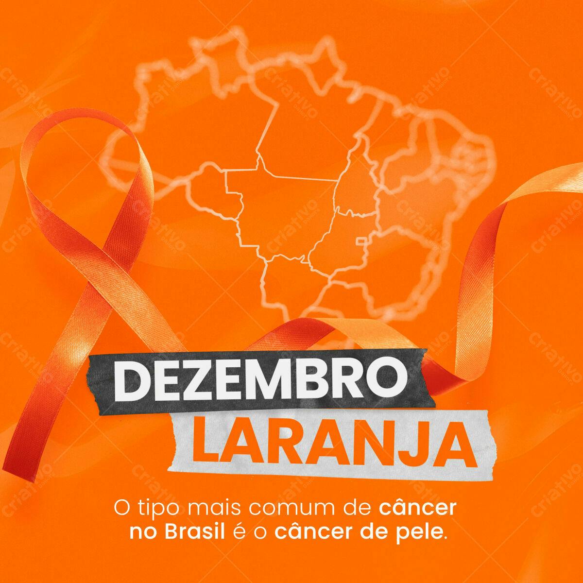 Post para Dezembro Laranja PSD Editável