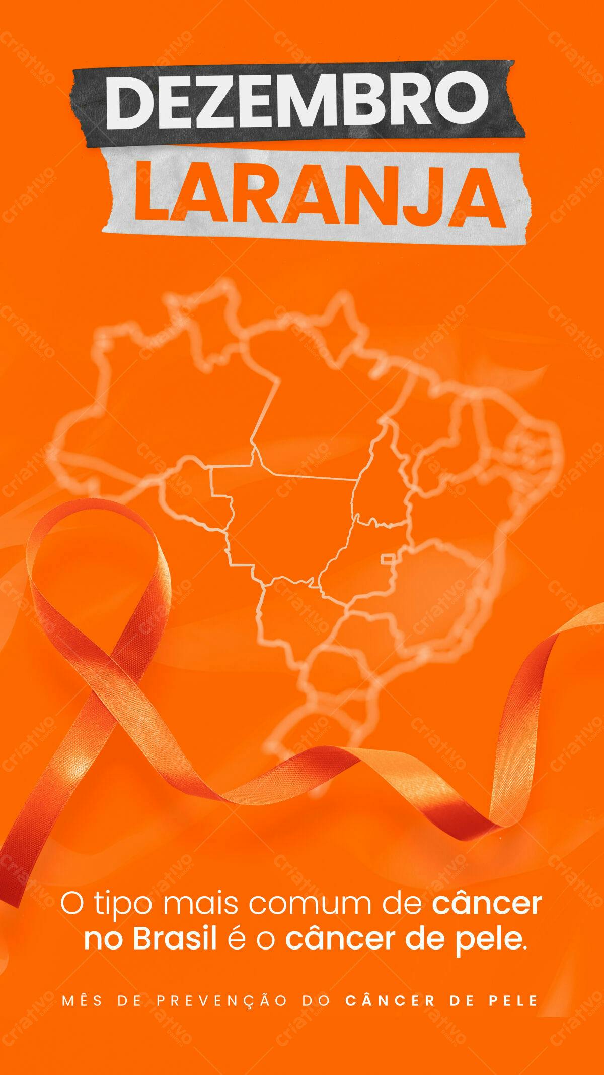 Flyer Dezembro Laranja PSD Editável