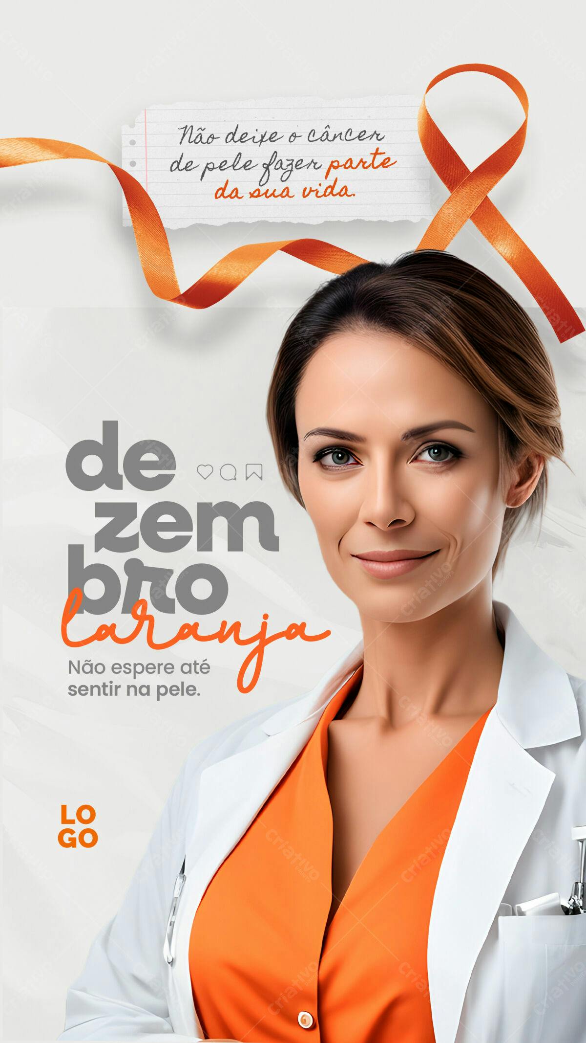 Post Dezembro Laranja PSD Editável