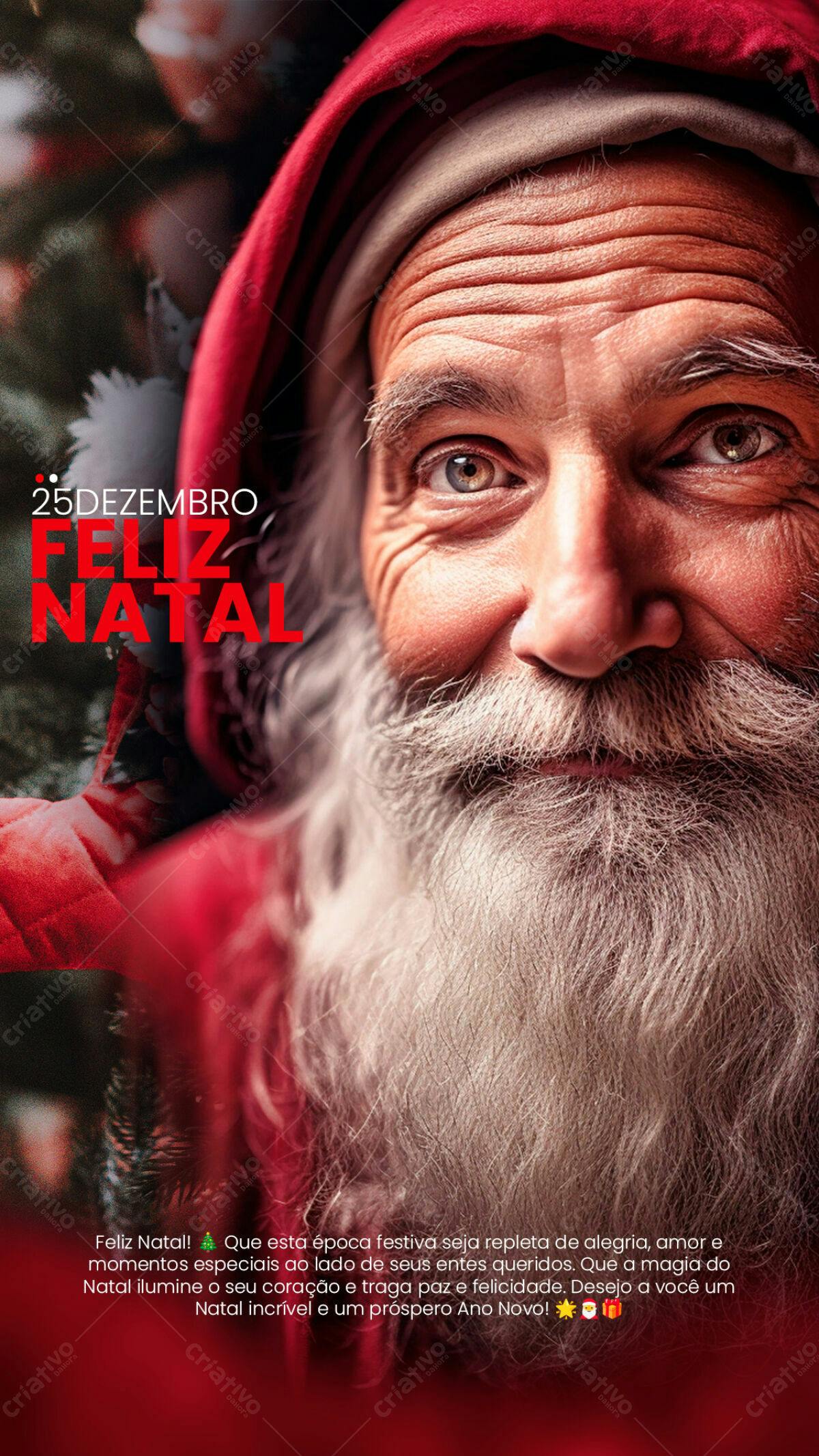 Postagem Natalina Papai Noel PSD Editável