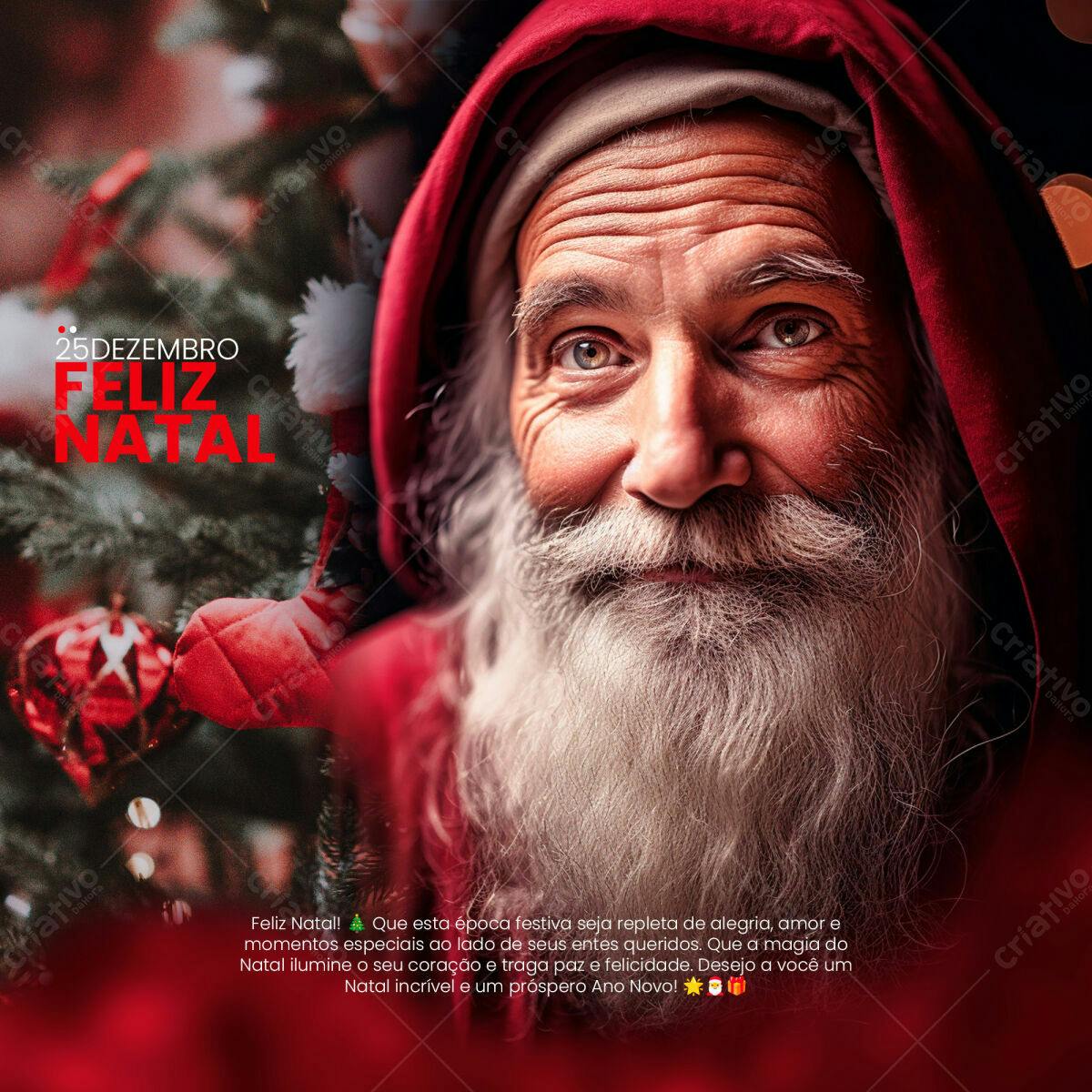 Postagem Natalina Papai Noel PSD Editável