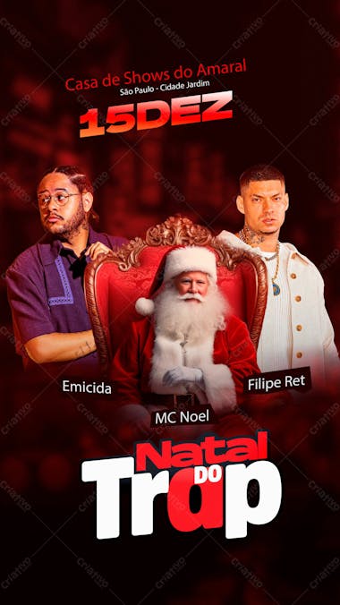 Flyer natal do trap story