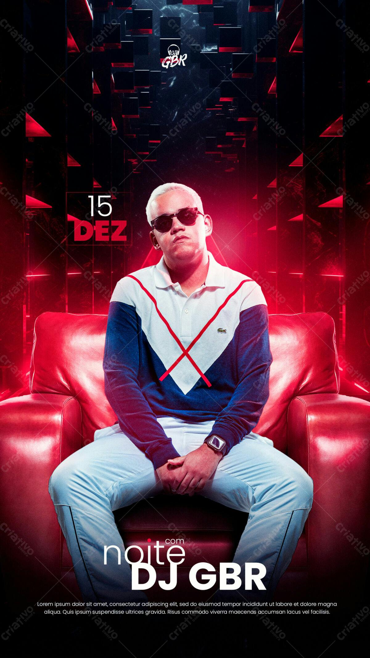 Flyer para Evento DJ GBR PSD Editável