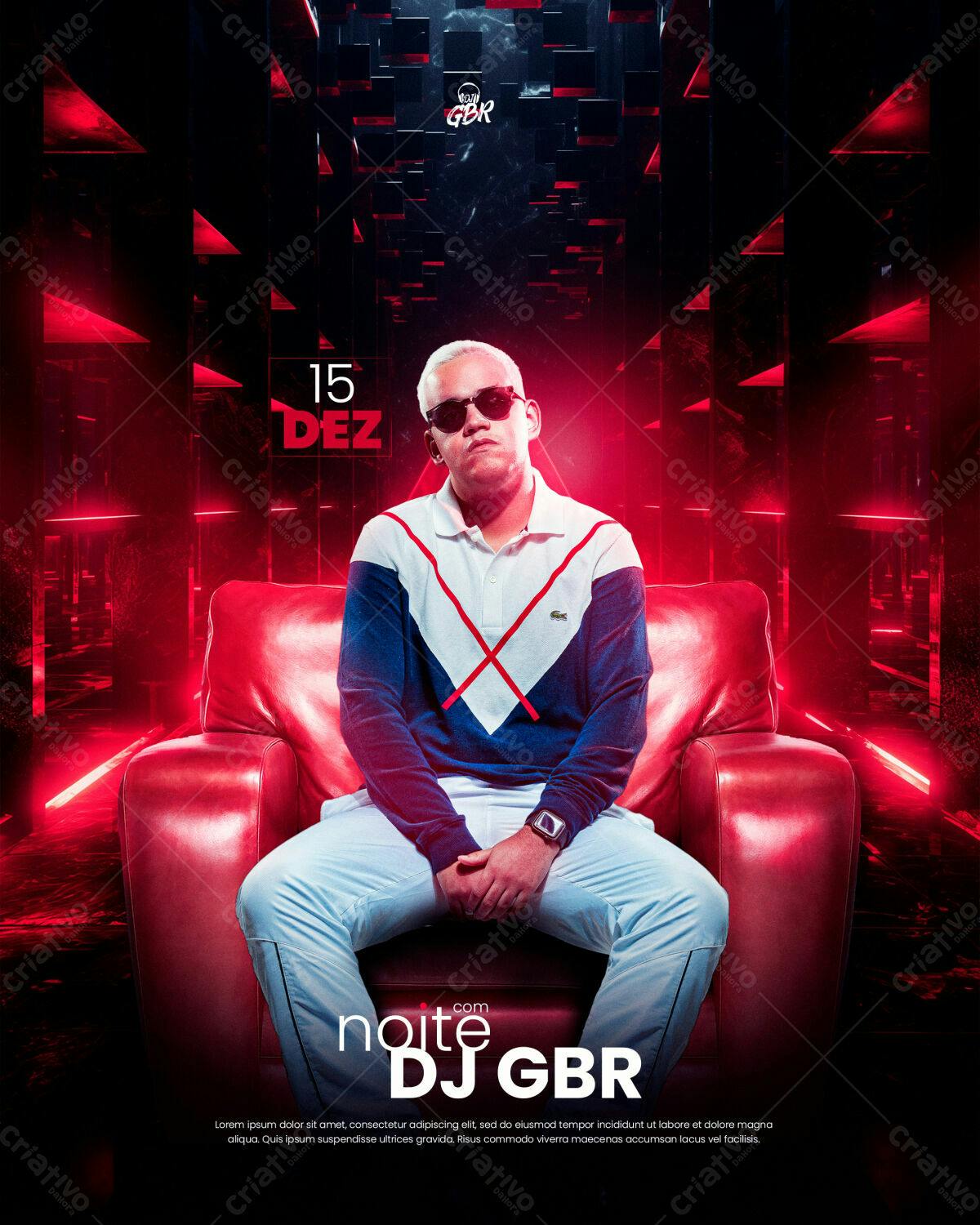 Flyer para Festa com DJ GBR PSD Editável