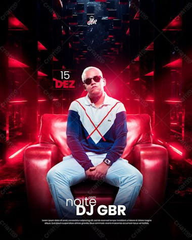 Flyer noite com dj gbr feed