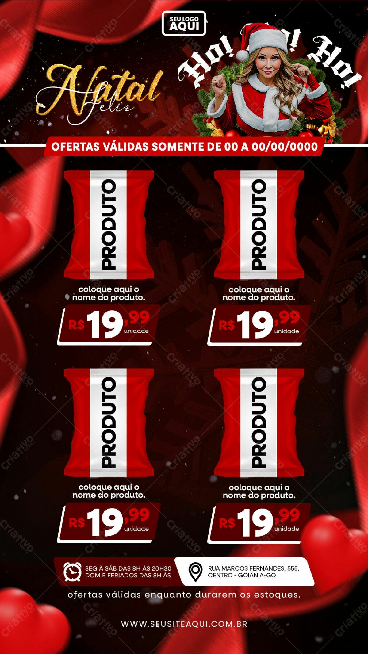Flyer de Natal com Papai Noel PSD Editável
