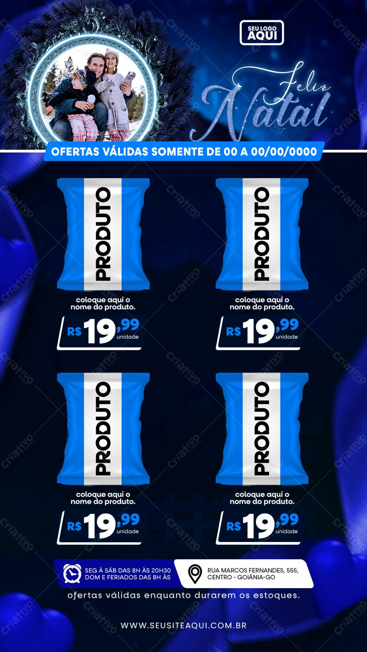 Flyer Natalino com Fotos de Família PSD Editável