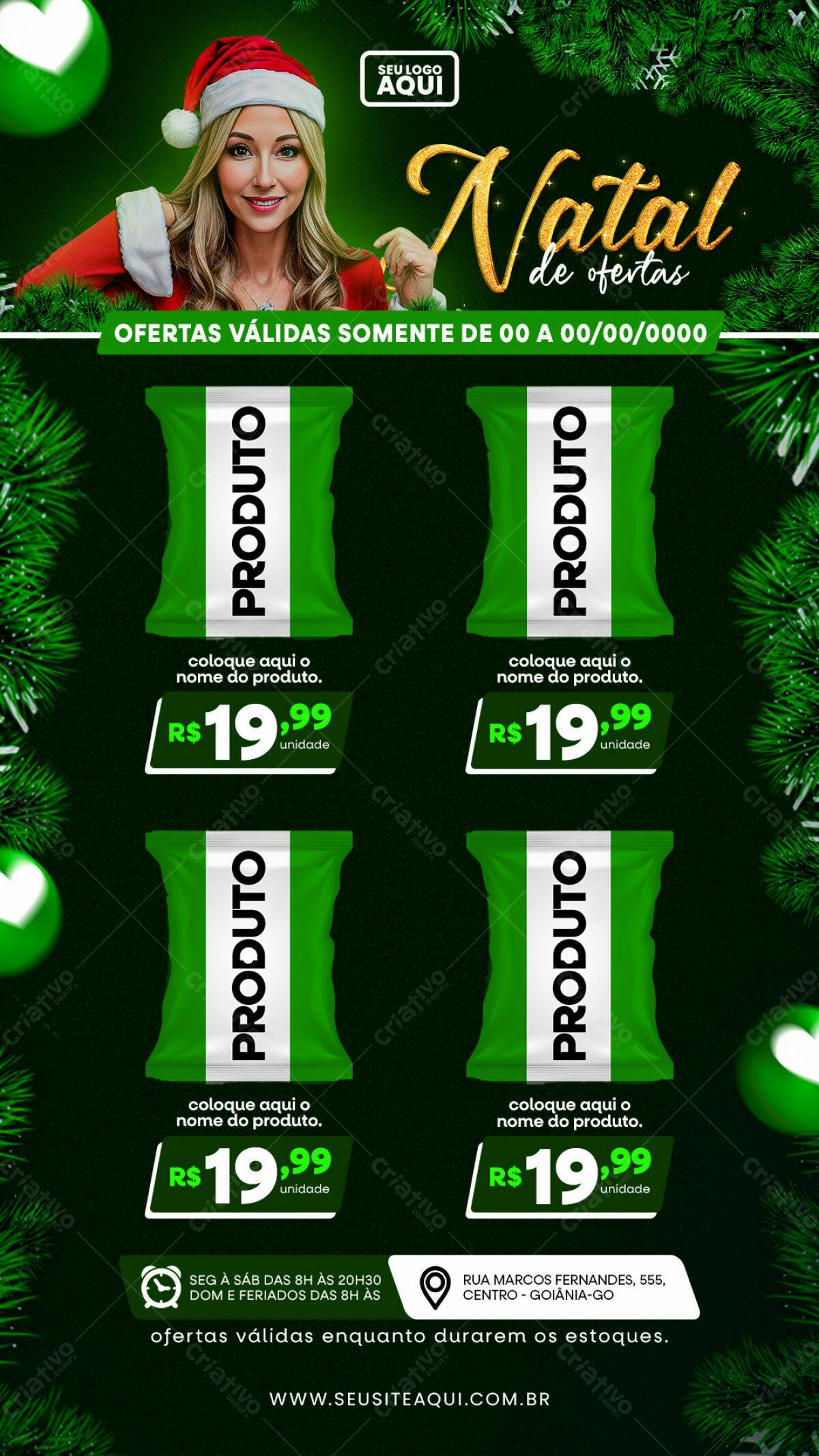 Flyer Natalino com Ofertas PSD Editável