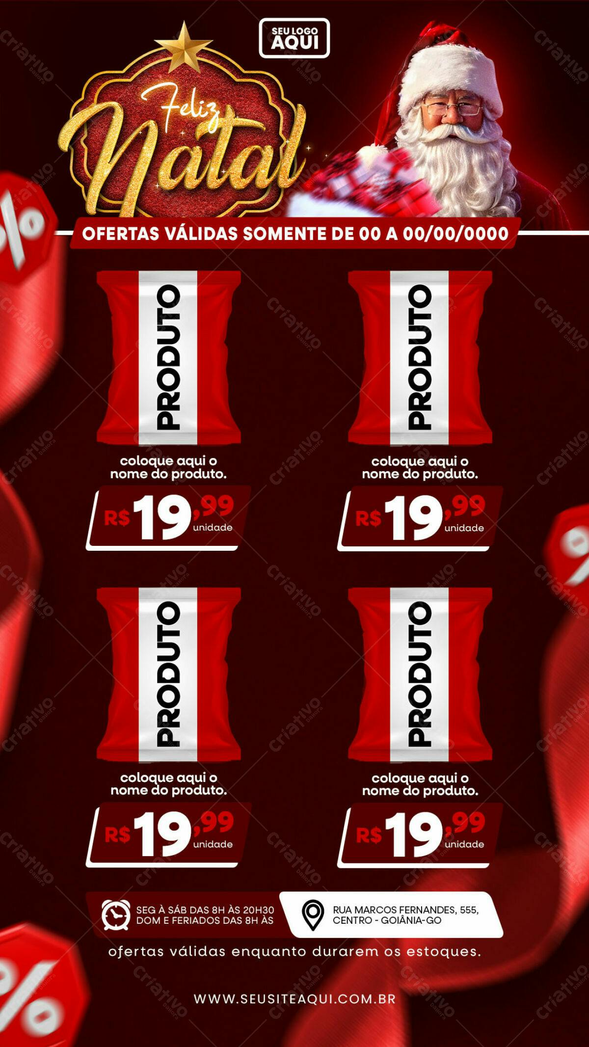 Flyer Natalino com Produtos PSD Editável