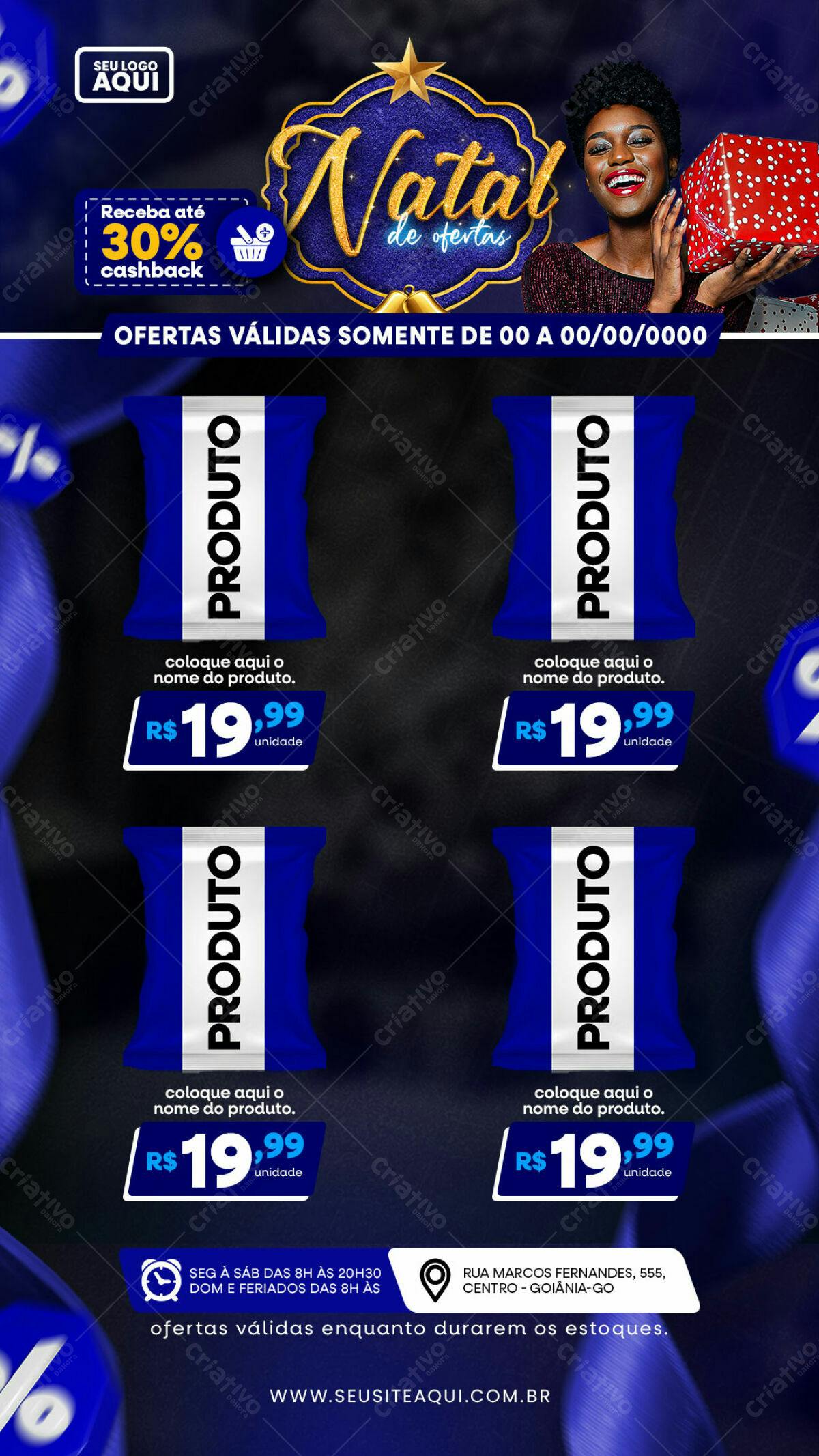 Flyer de Natal com Ofertas PSD Editável