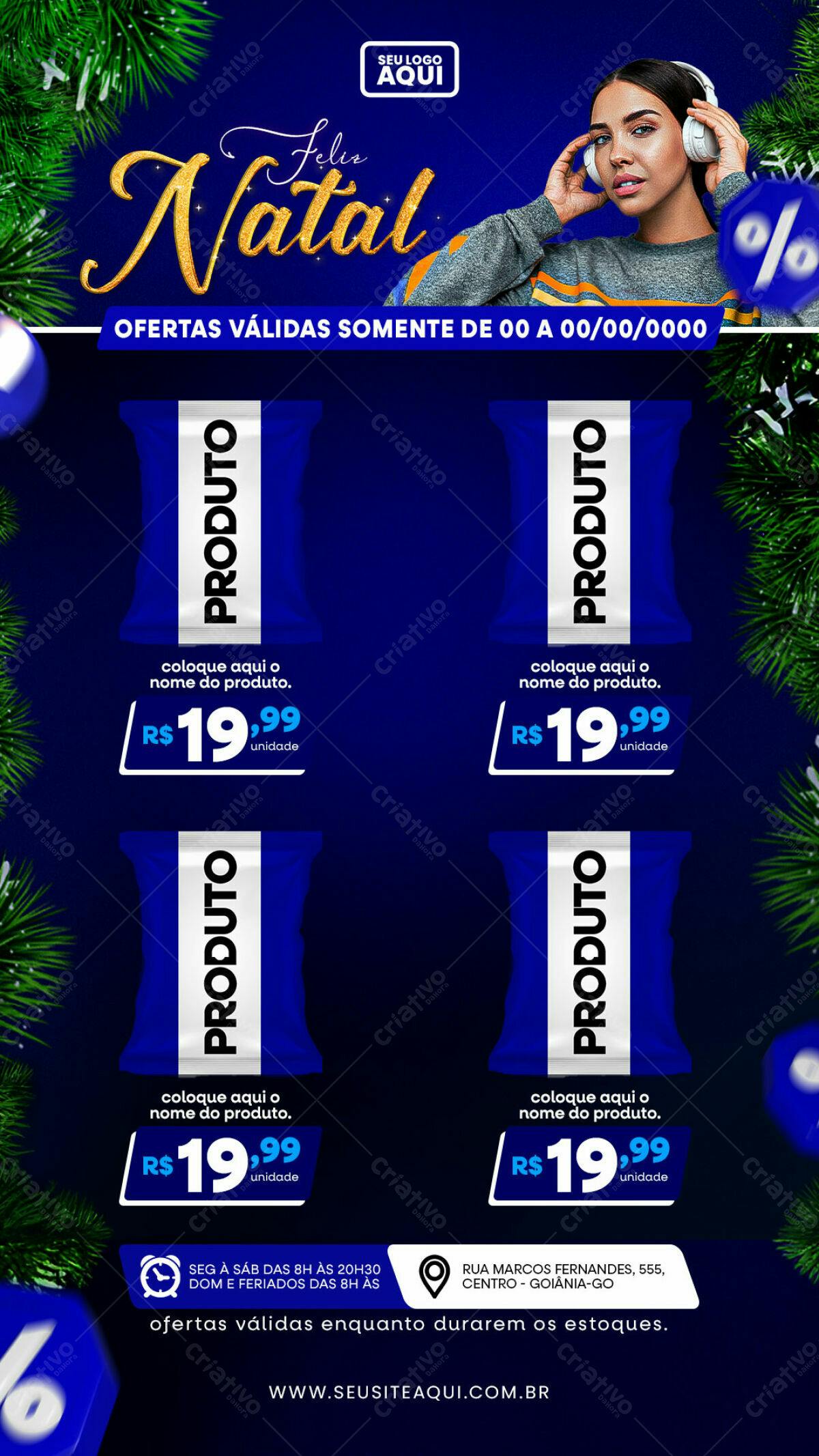 Flyer de Natal com Embalagem PSD Editável