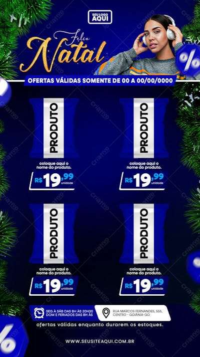 STORY | TABLÓIDE | FOLHETO | FELIZ NATAL | PSD EDITÁVEL