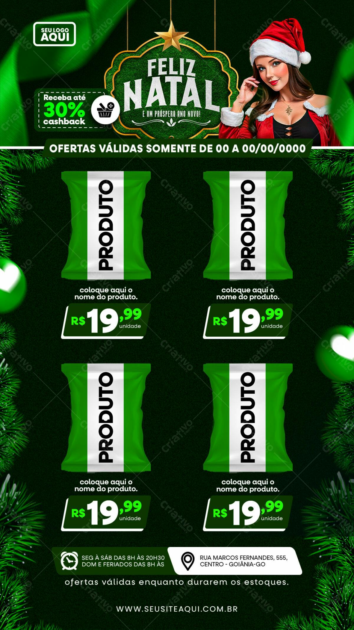 Flyer de Natal com Ofertas PSD Editável