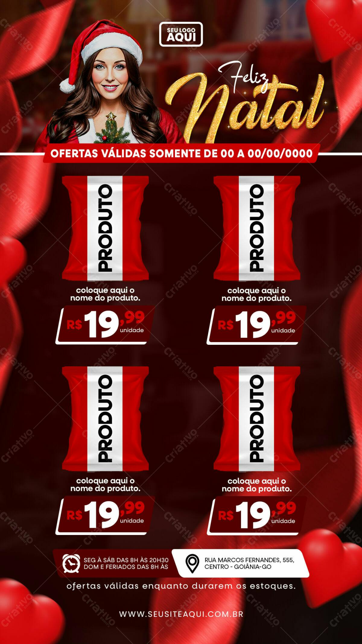 Flyer de Natal com Papai Noel PSD Editável