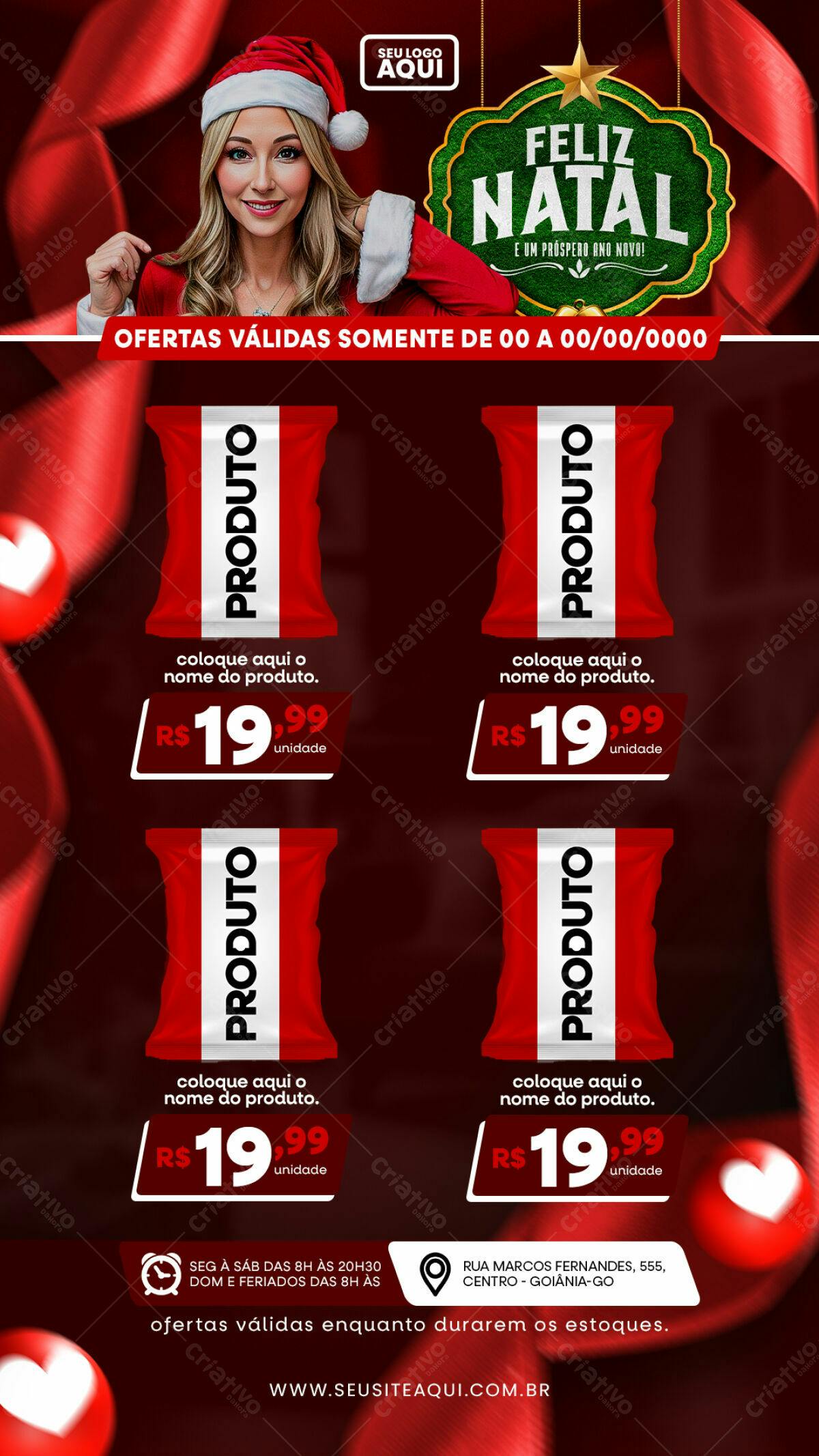 Flyer de Natal com Produtos PSD Editável