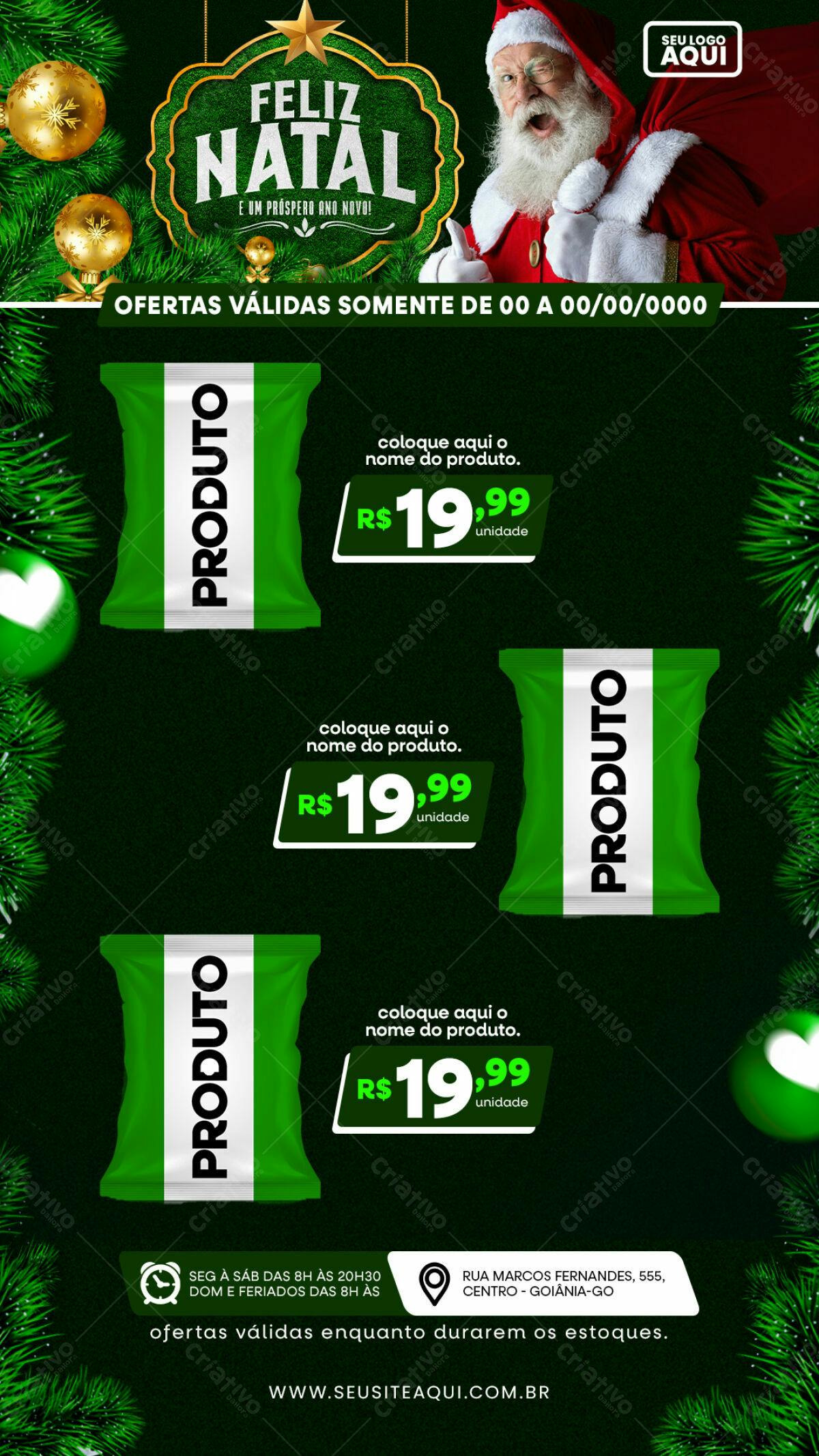 Flyer de Natal com Embalagem de Produto PSD Editável