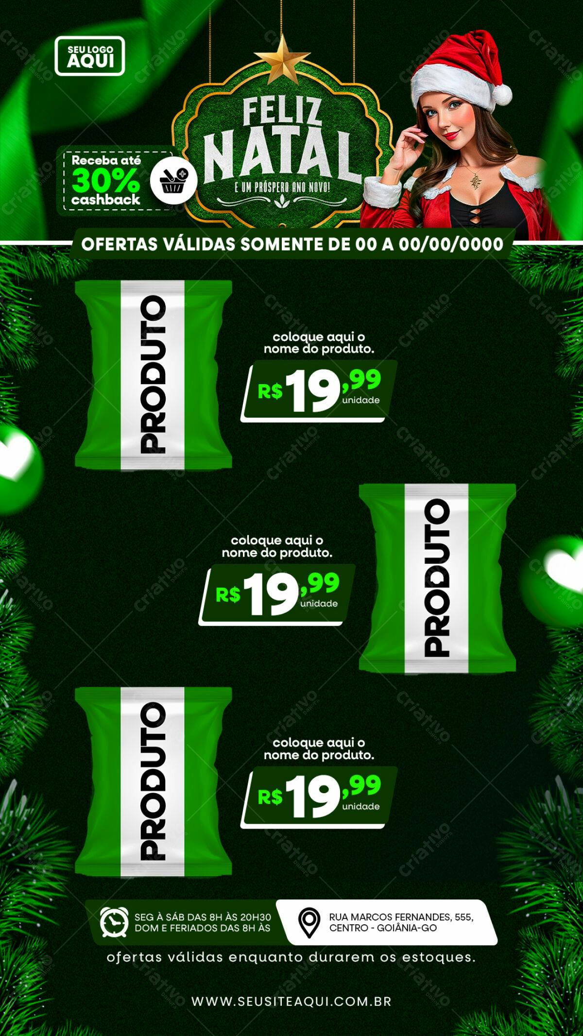 Flyer de Natal com Embalagem de Produto PSD Editável