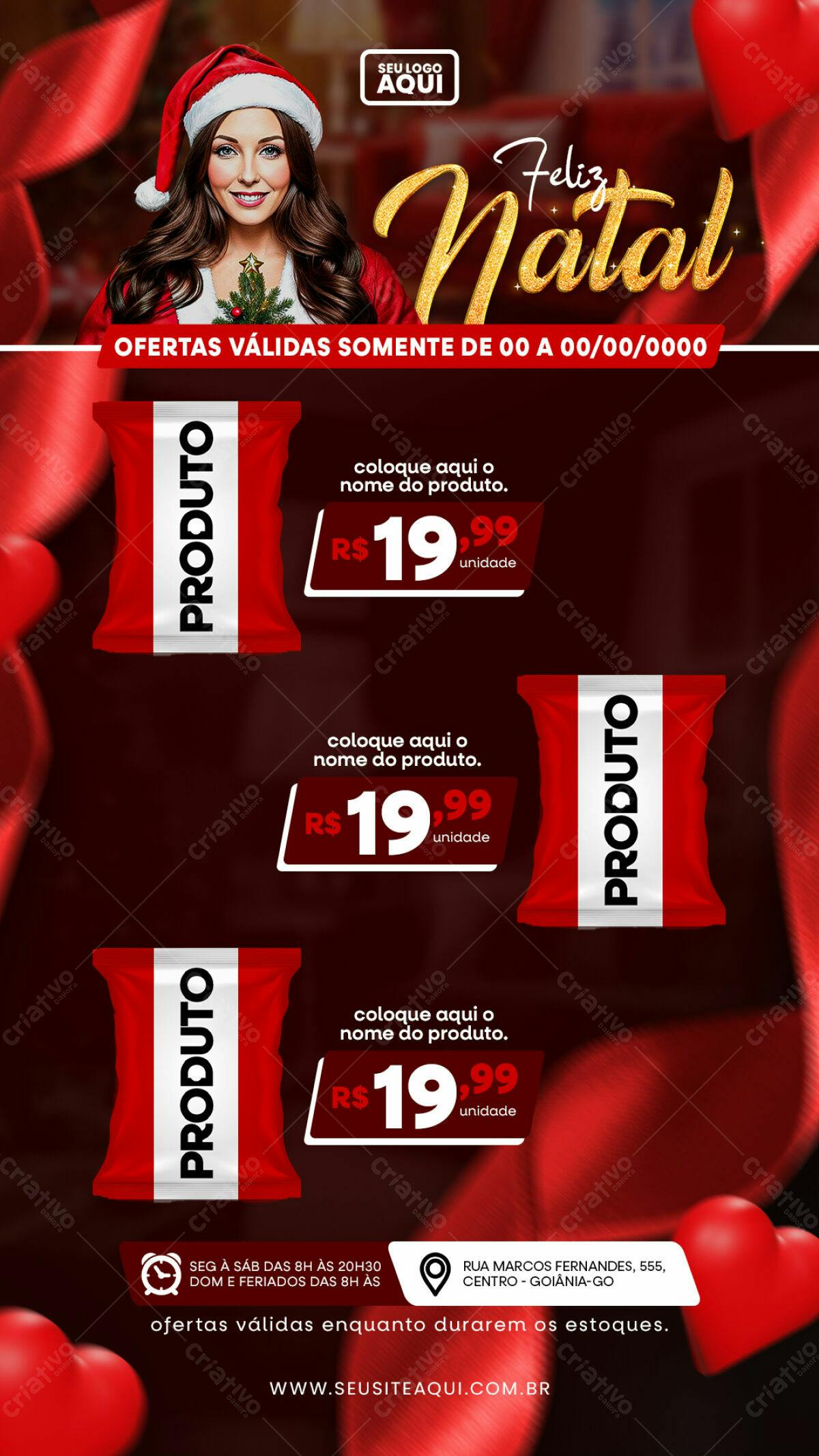 Flyer Natalino com Produtos PSD Editável