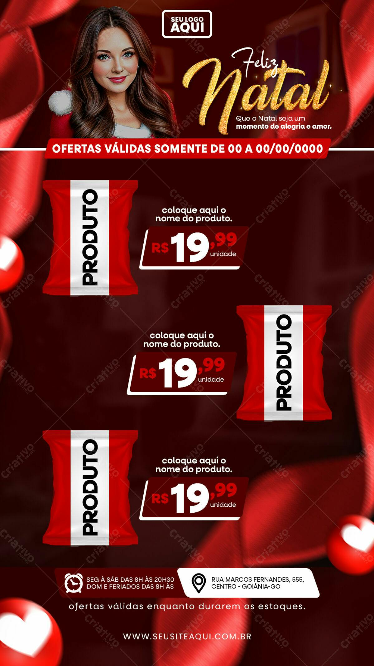 Flyer de Natal com Embalagem de Produto PSD Editável