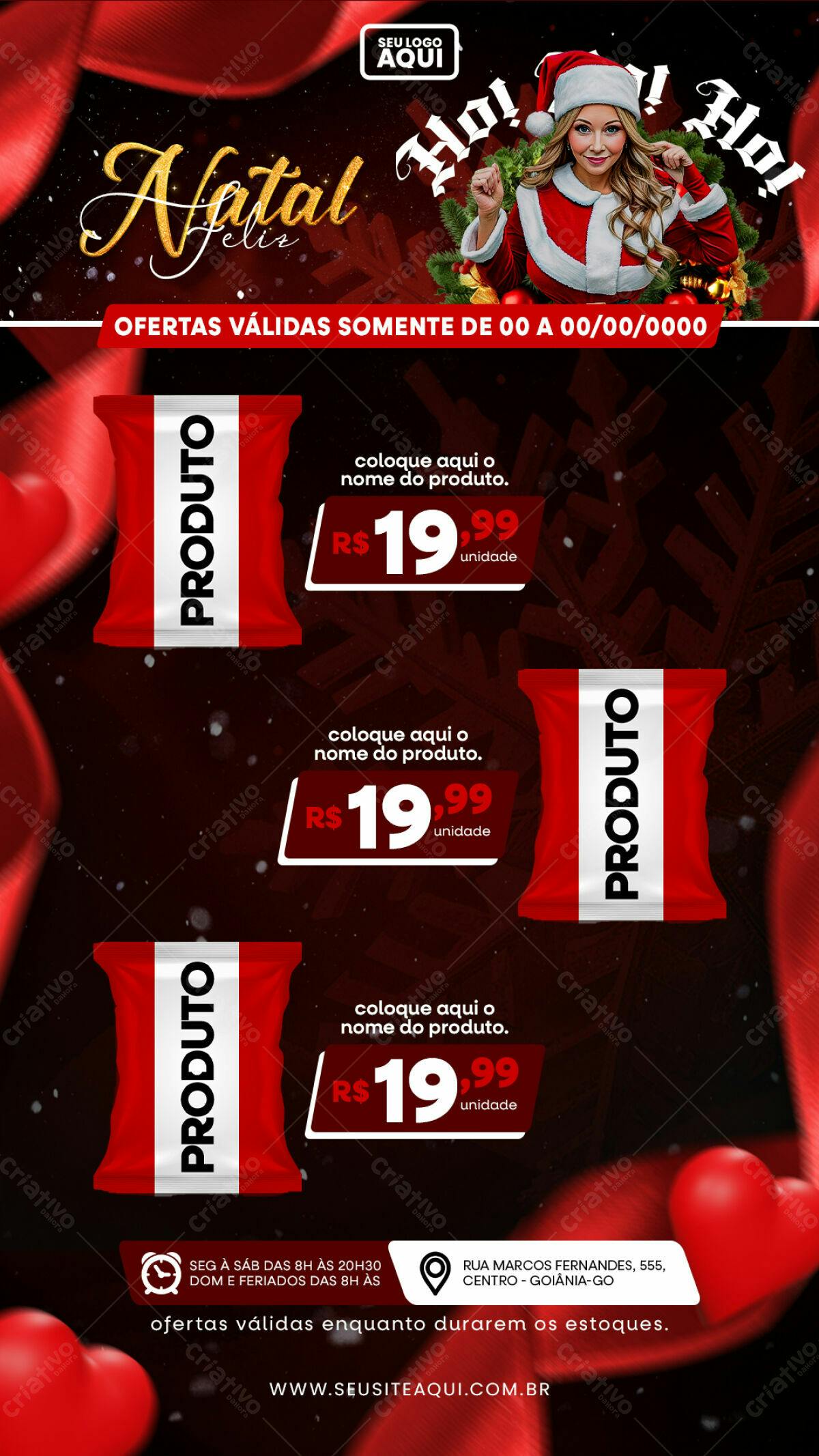 Flyer de Natal com Embalagem PSD Editável