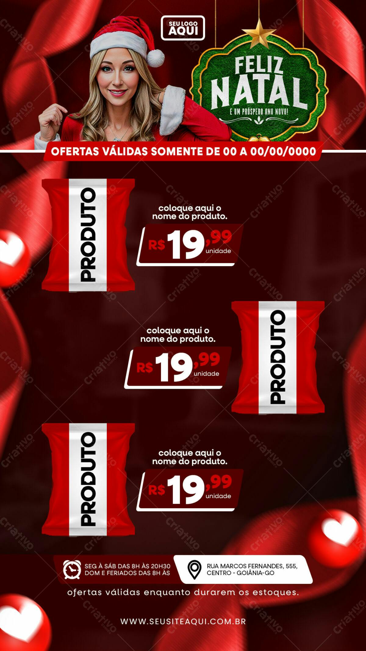Flyer de Natal com Ofertas PSD Editável