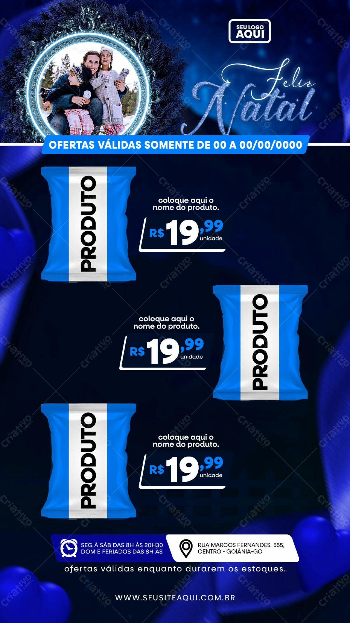 Flyer de Natal com Embalagem de Produto PSD Editável