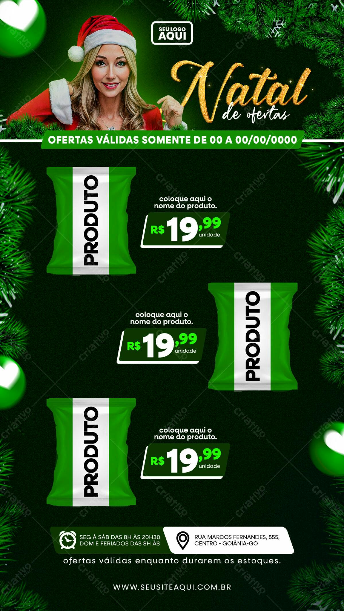Flyer de Natal com Ofertas PSD Editável