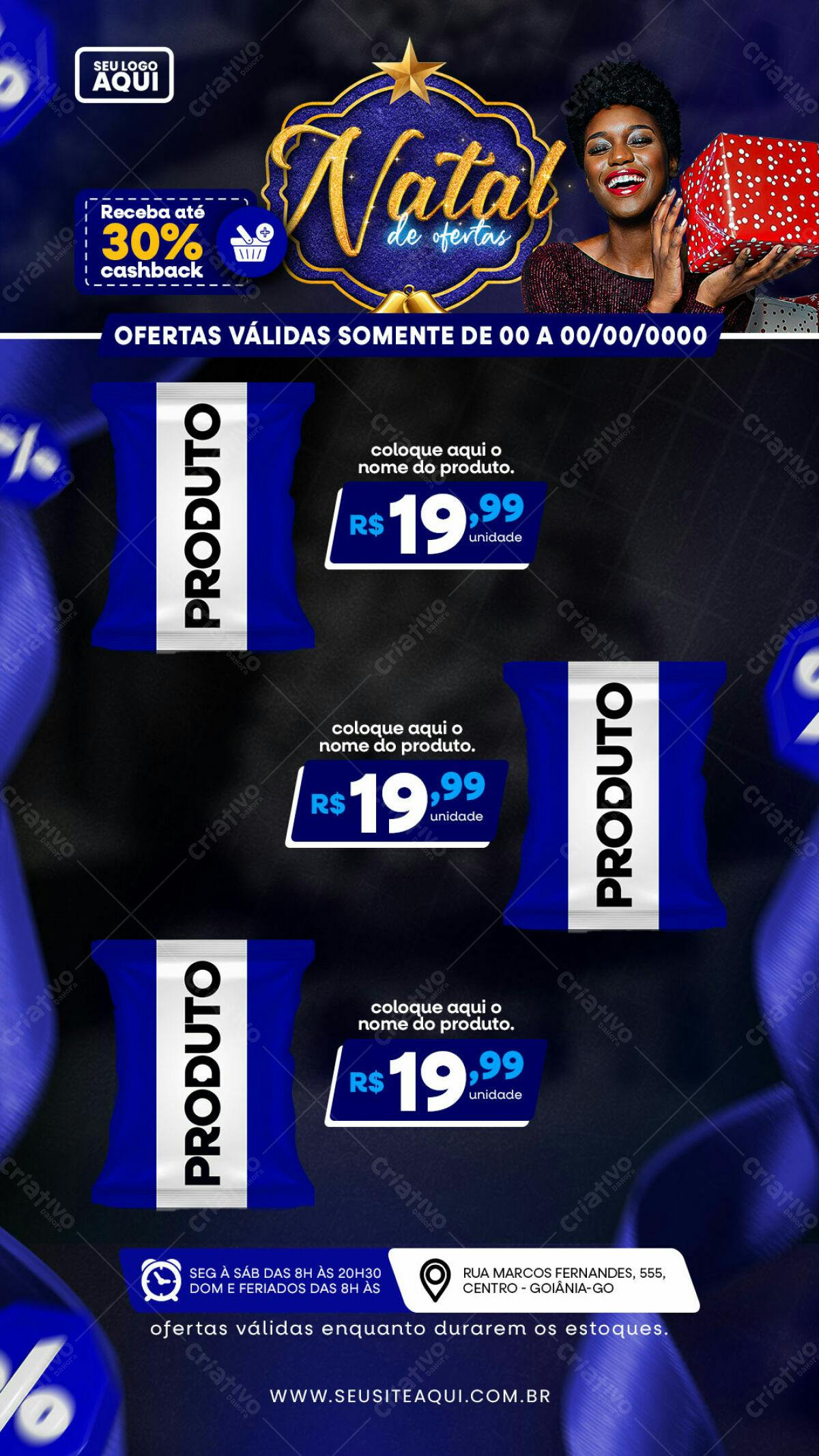 Flyer Natal de Ofertas PSD Editável