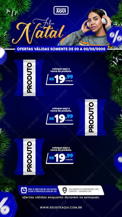 STORY | TABLÓIDE | FOLHETO | FELIZ NATAL | PSD EDITÁVEL