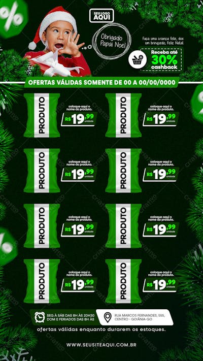 STORY | TABLÓIDE | FOLHETO | FELIZ NATAL | PSD EDITÁVEL