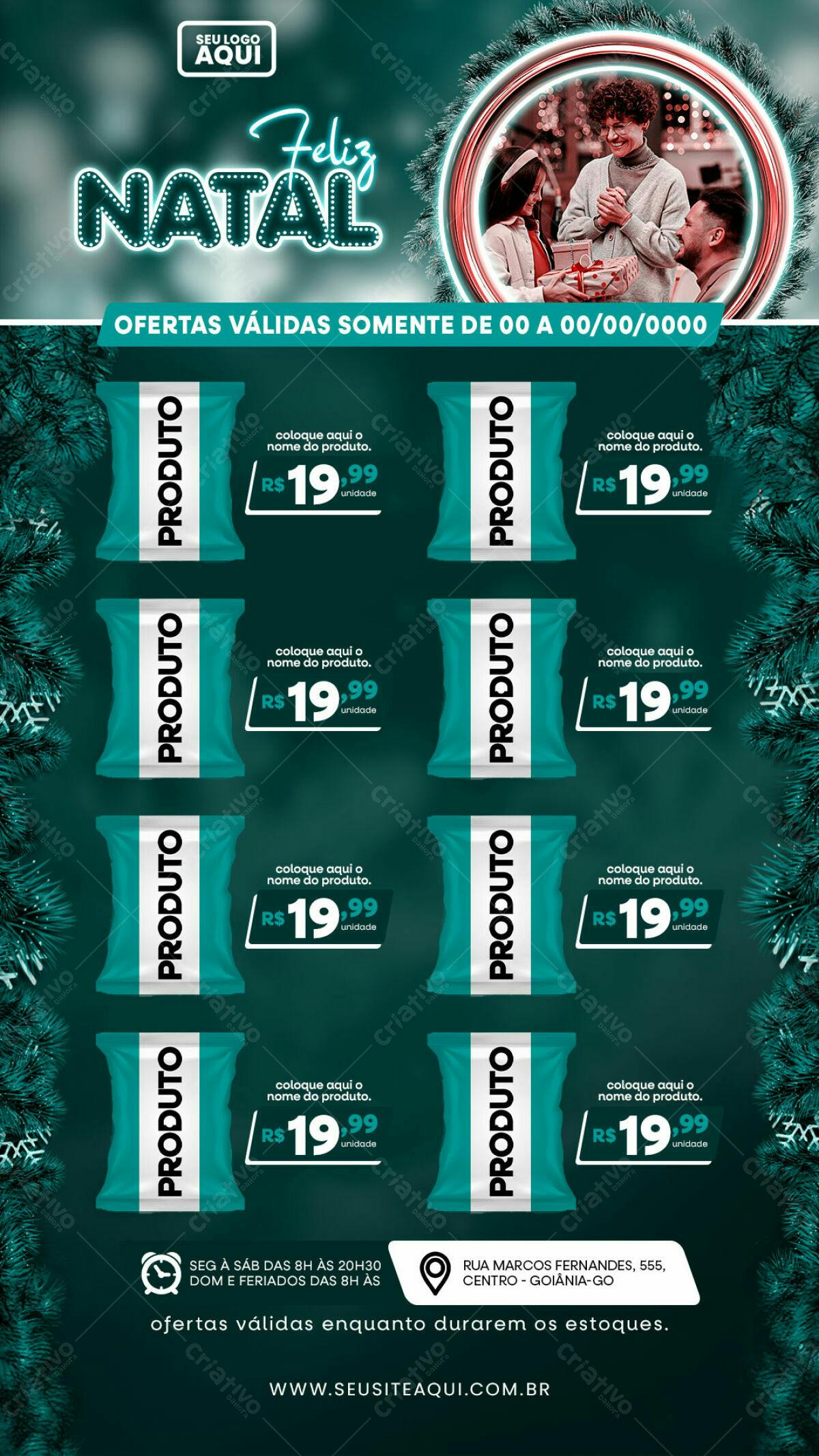 Flyer de Natal com Produtos PSD Editável