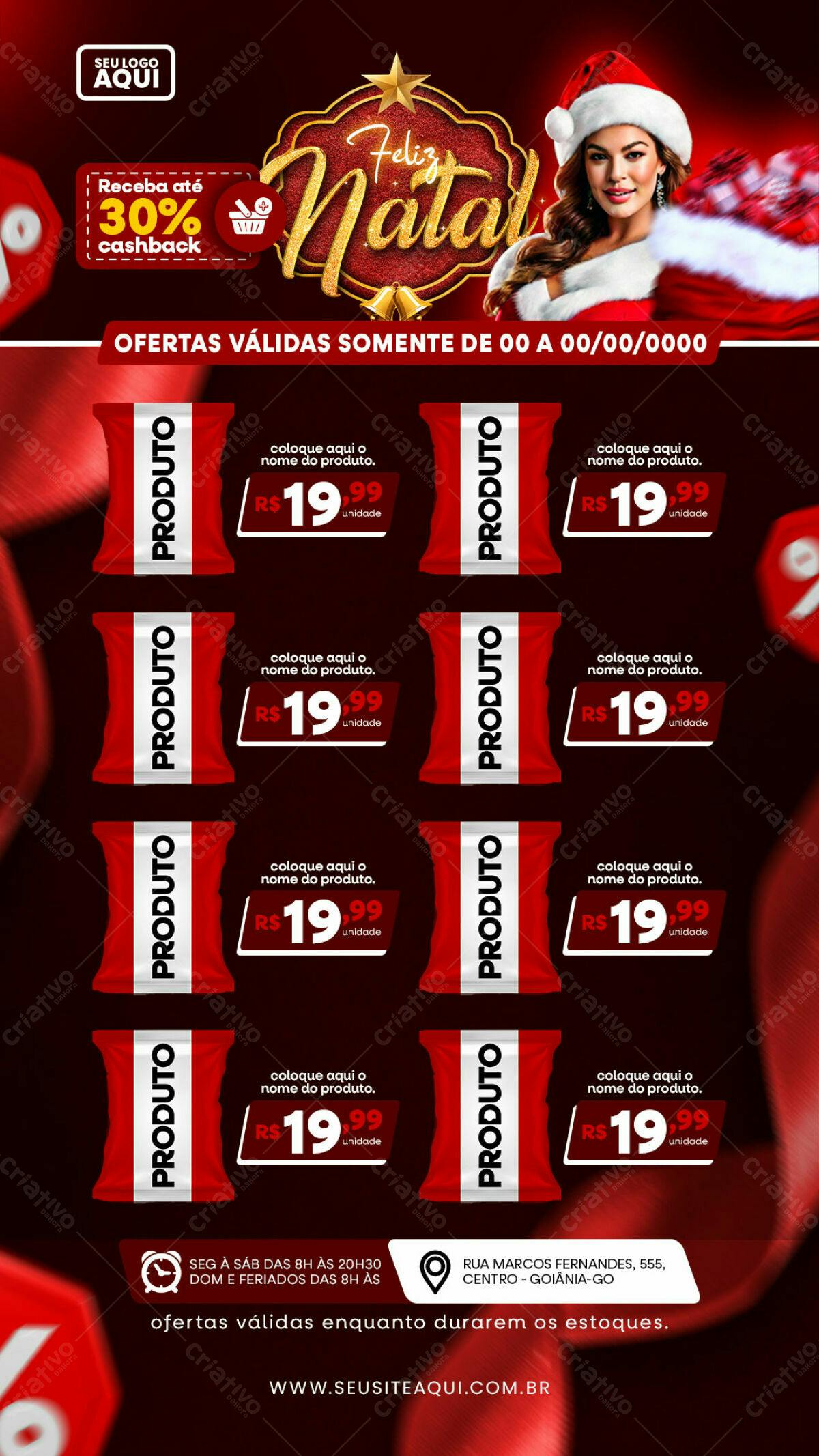 Flyer Natalino com Ofertas PSD Editável