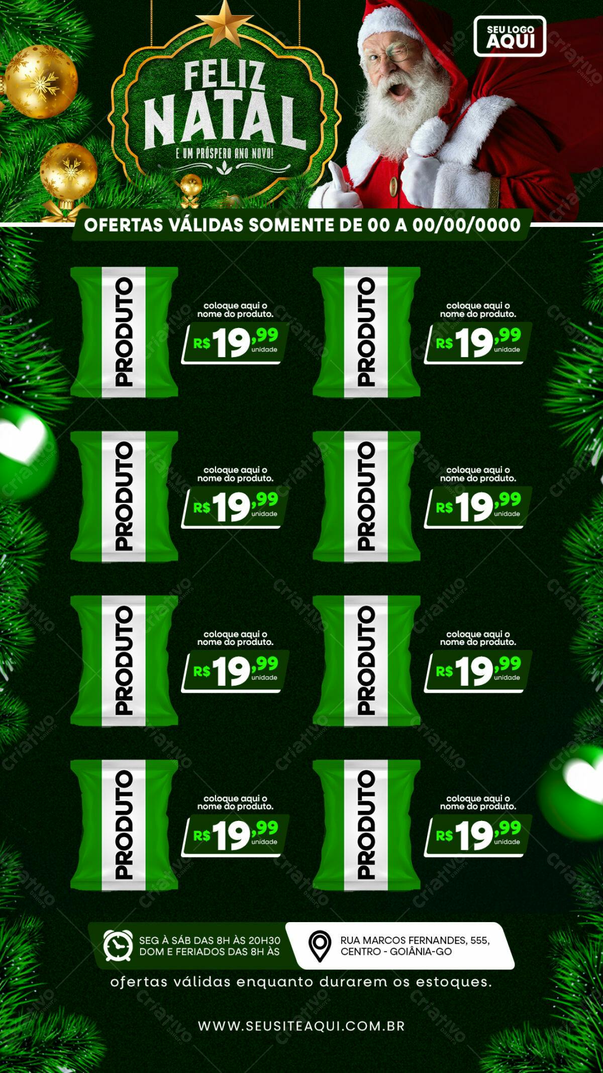 Flyer de Natal com Papai Noel PSD Editável