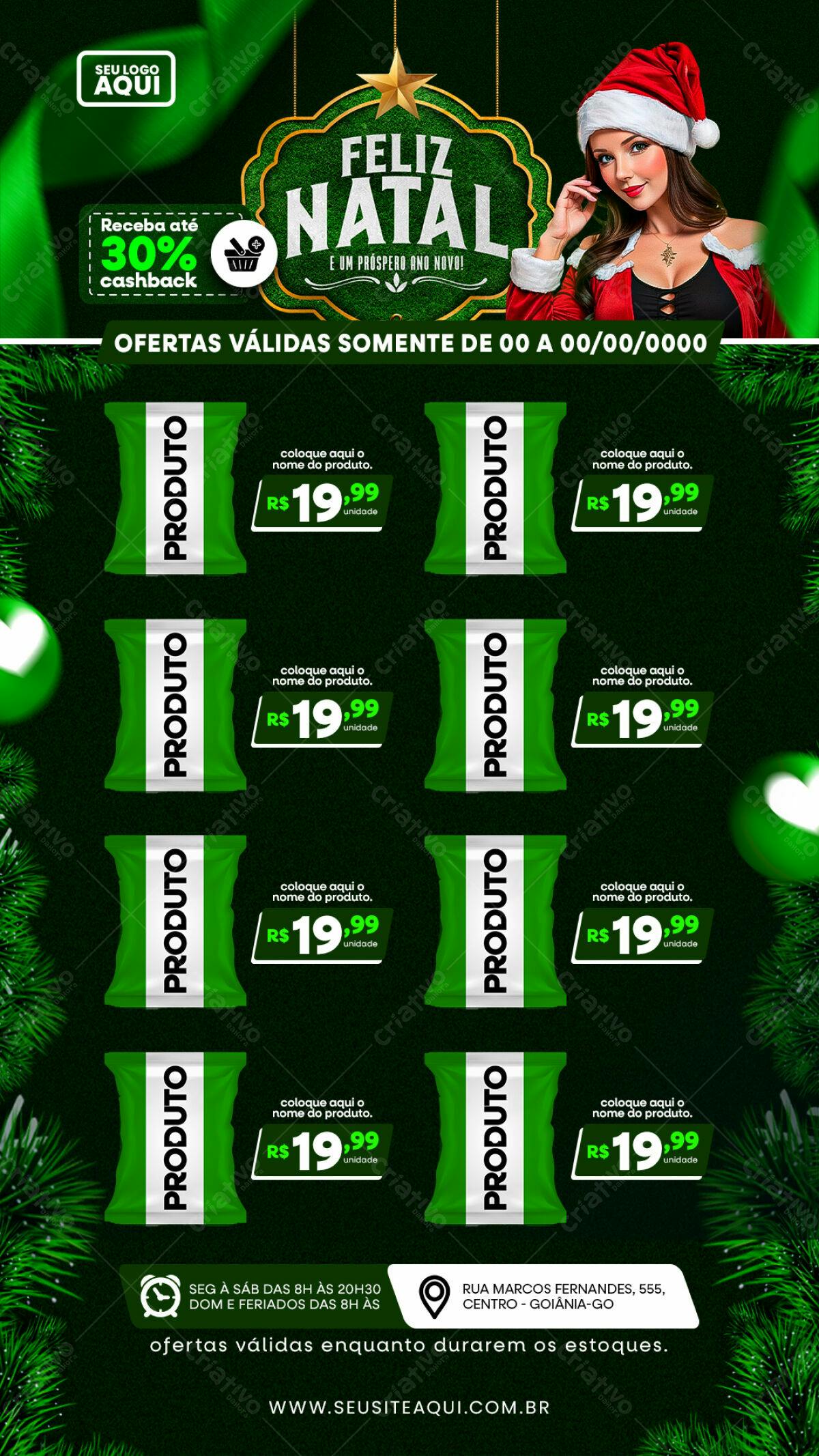 Flyer de Natal com Ofertas PSD Editável