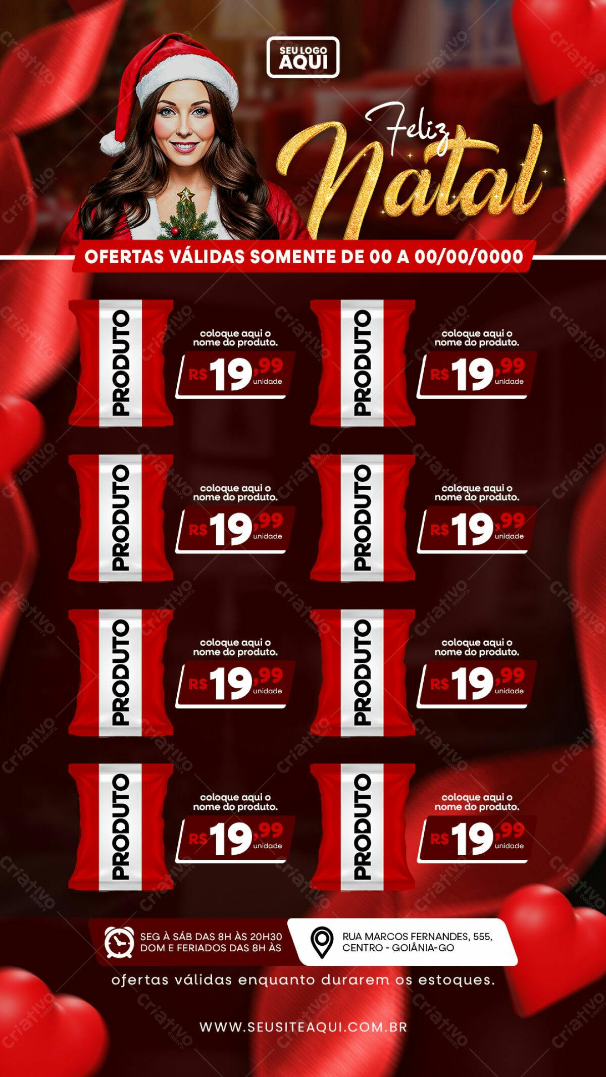 Flyer de Natal com Produtos PSD Editável