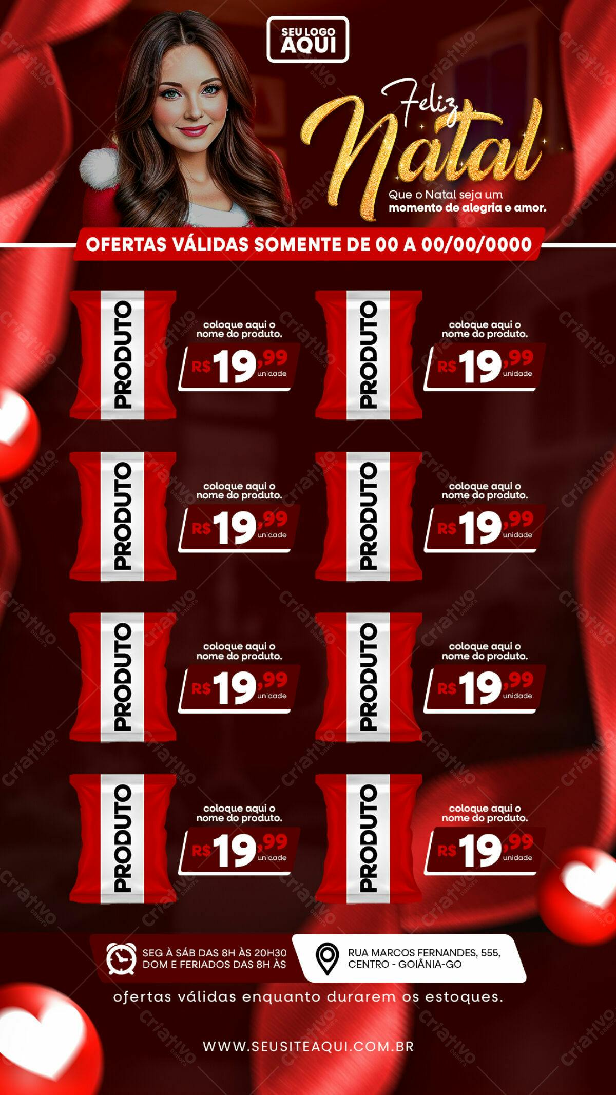 Flyer Natalino com Produtos PSD Editável