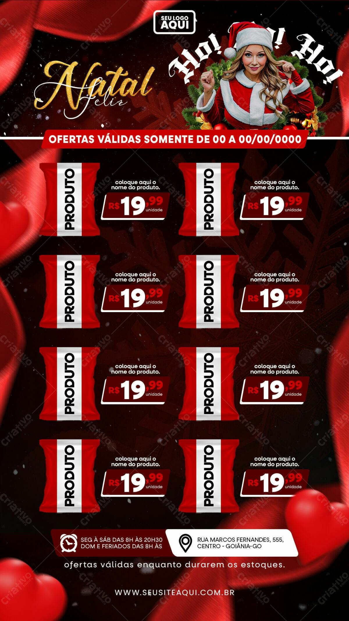 Flyer de Natal com Papai Noel PSD Editável