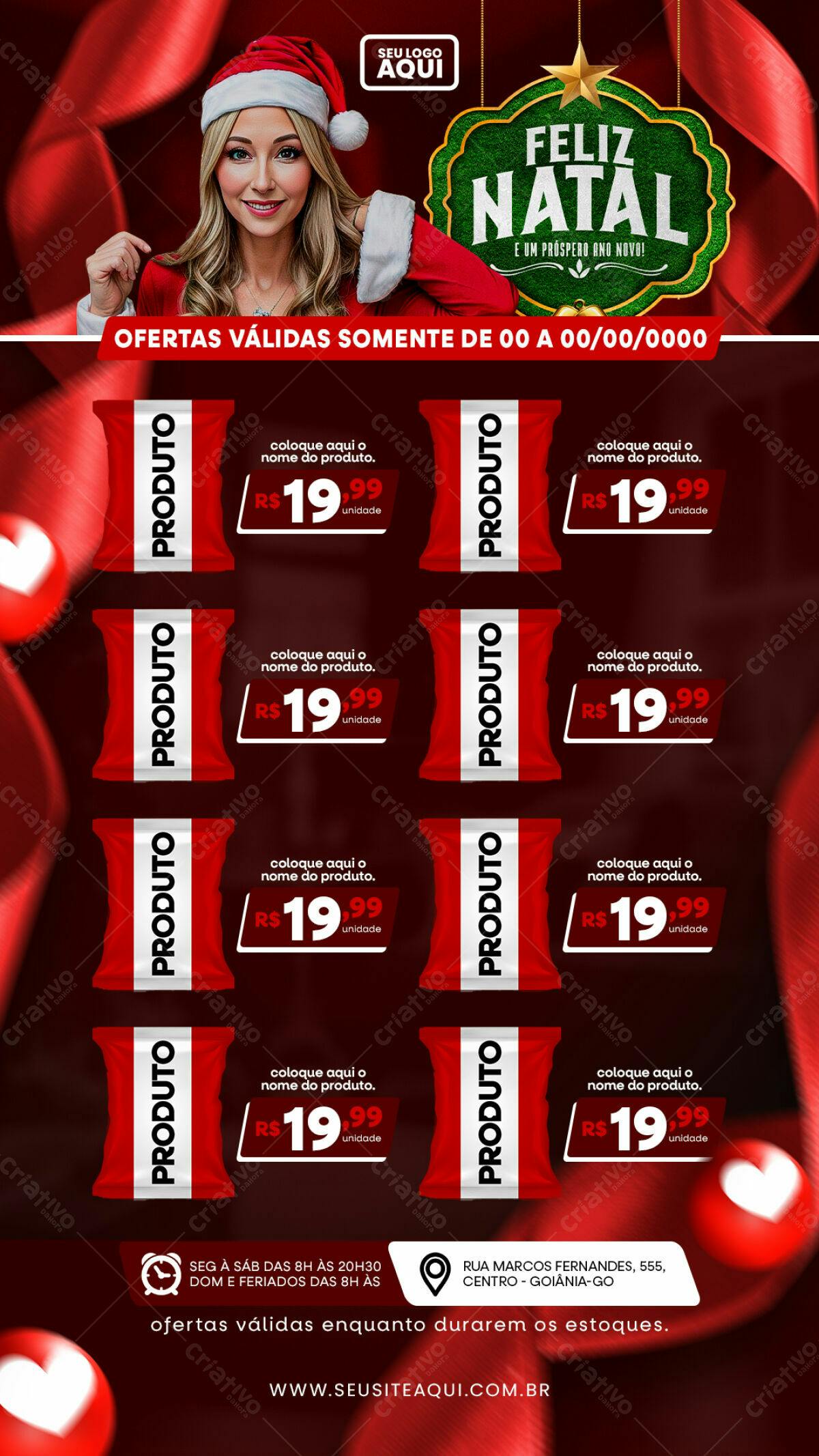 Flyer de Natal com Produtos PSD Editável