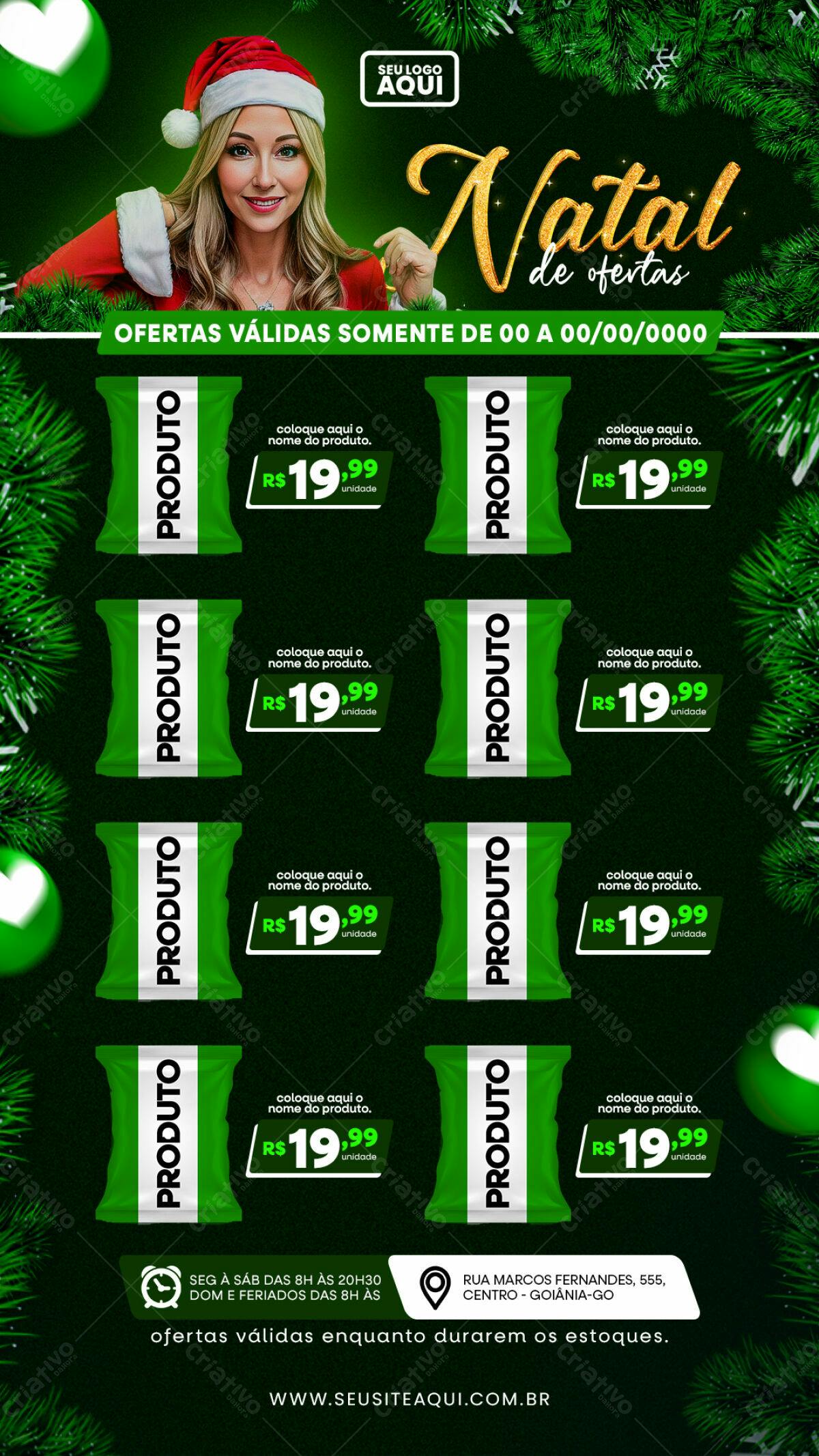 Flyer de Natal com Ofertas PSD Editável