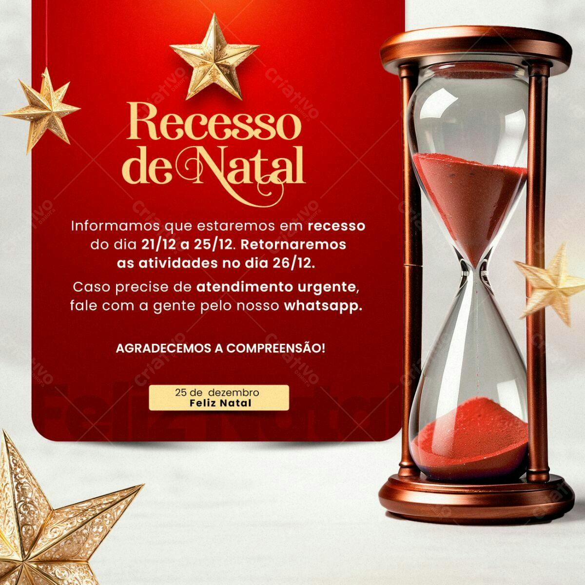 Postagem Recesso de Natal PSD Editável