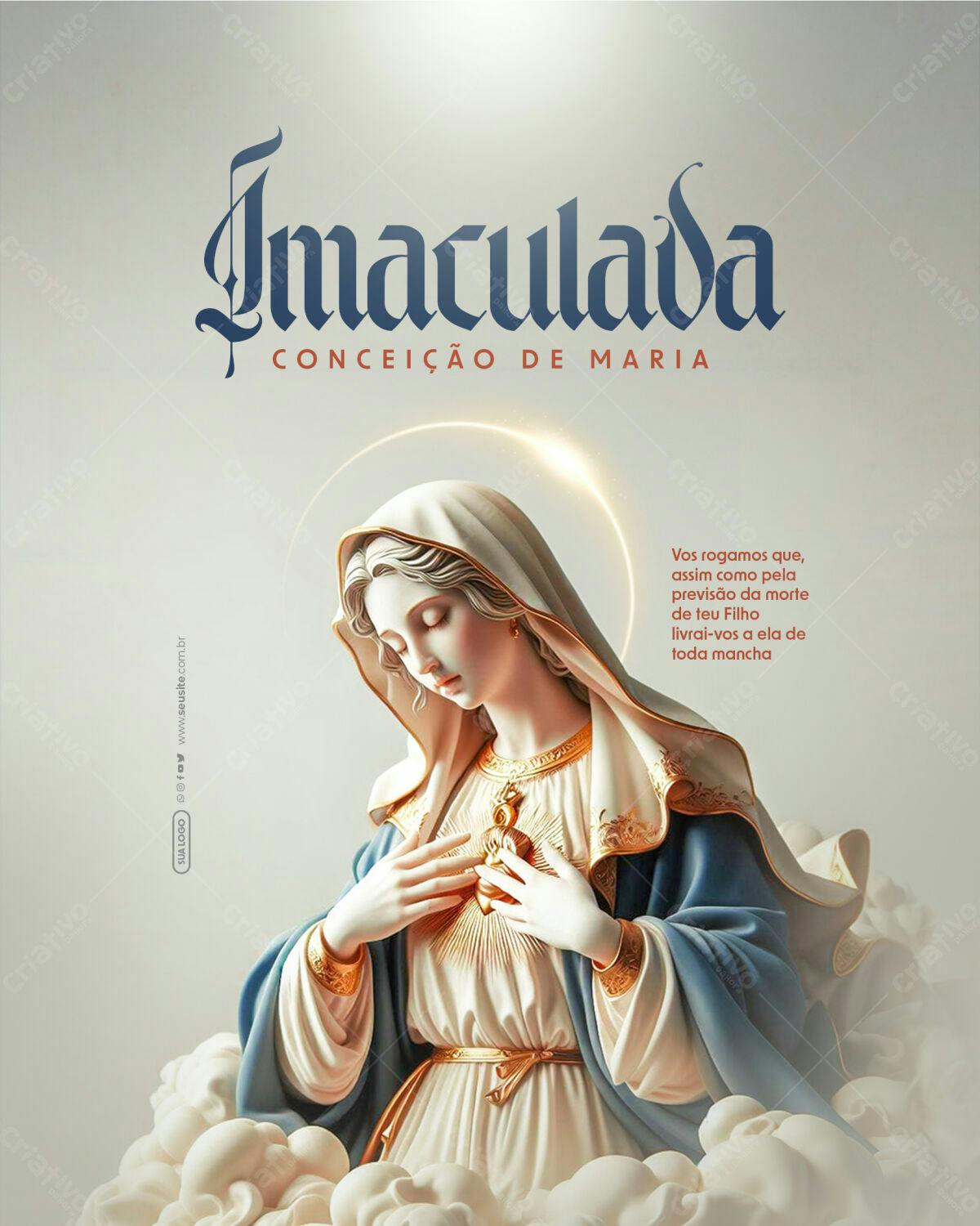 Imagem Religiosa Imaculada Conceição de Maria PSD Editável